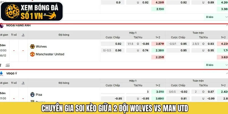 Socolive soi kèo cho trận Wolves - Man Utd